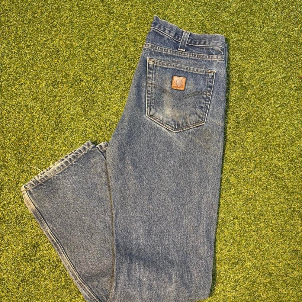 Vintage Carhartt Blue Denim Jeans Relaxed Straight Workwear